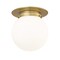 Z-Lite Calhoun Flush Mount, 1-Light, 9 In.W x 10.5 In.H, Heritage Brass/White Opal 7505F9-HBR - alternate 3